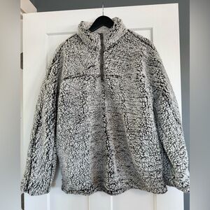 Altar'd State Gray and Cream Sherpa Jacket
